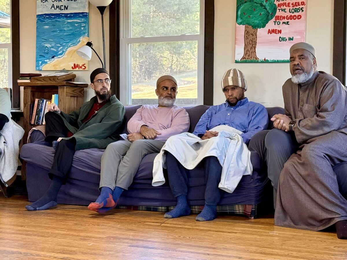 Men sitting together at retreat
