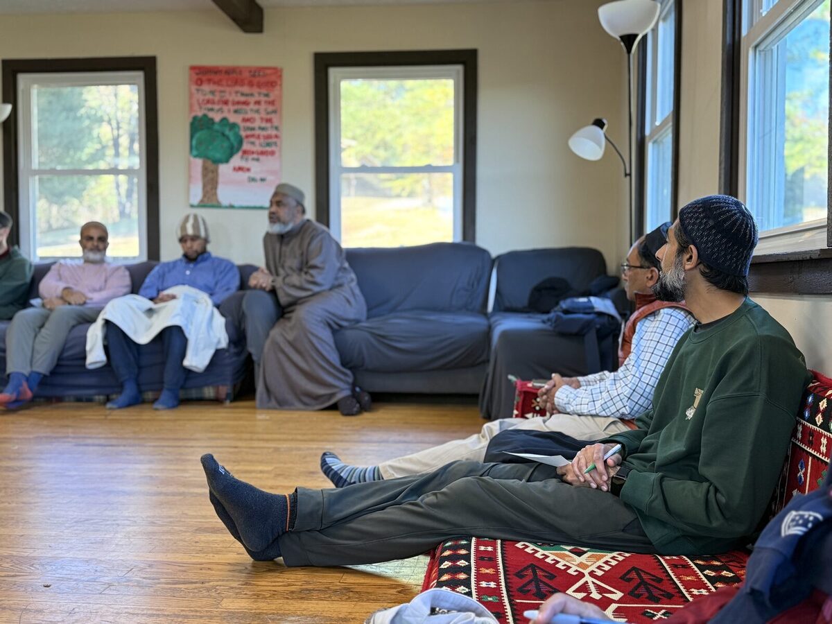 Men gathering at retreat